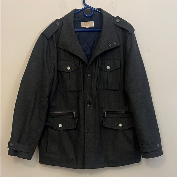Michael Michael Kors Charcoal Gray Wool Blend Jacket Size XL - Picture 1 of 7